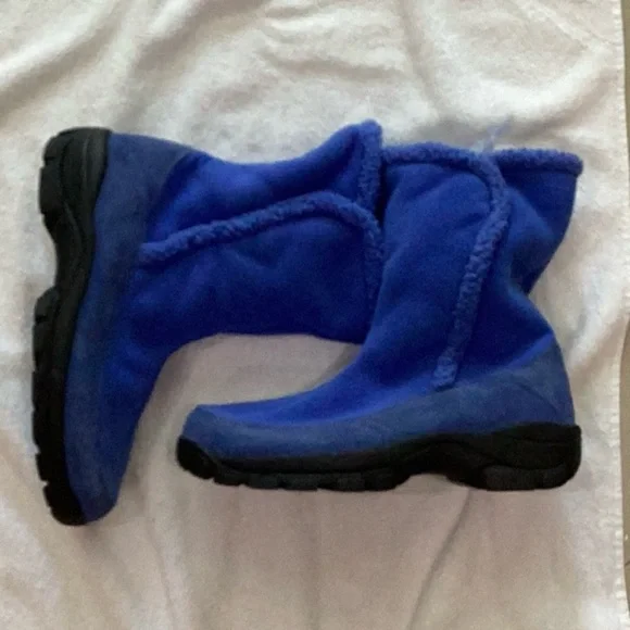 Women's Lands End pull on blue winter boots SZ 10 - Picture 5 of 5